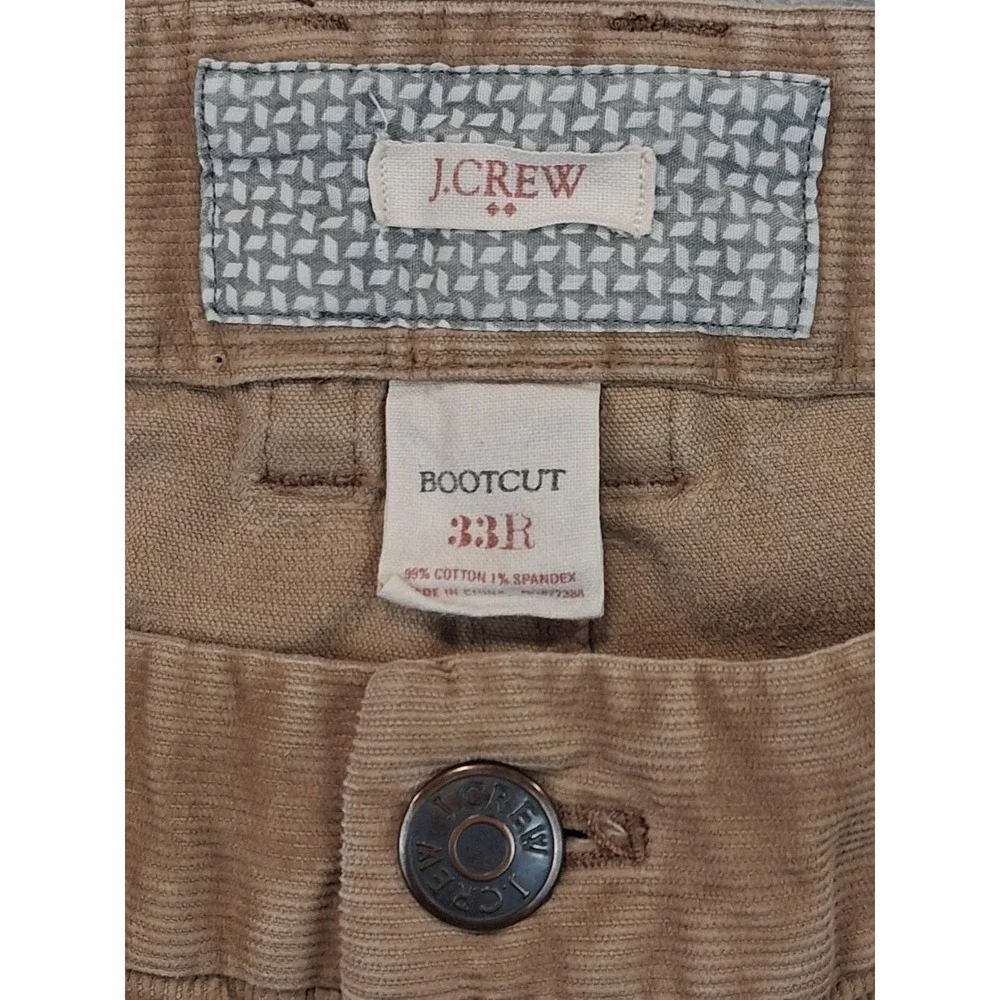 J Crew Womens‎ 33R 35x 31.5 Corduroy Tan Brown Casual Office Bootcut Pants